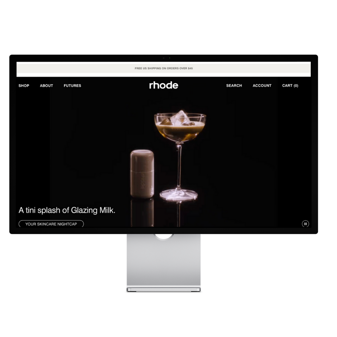 Website design on desktop