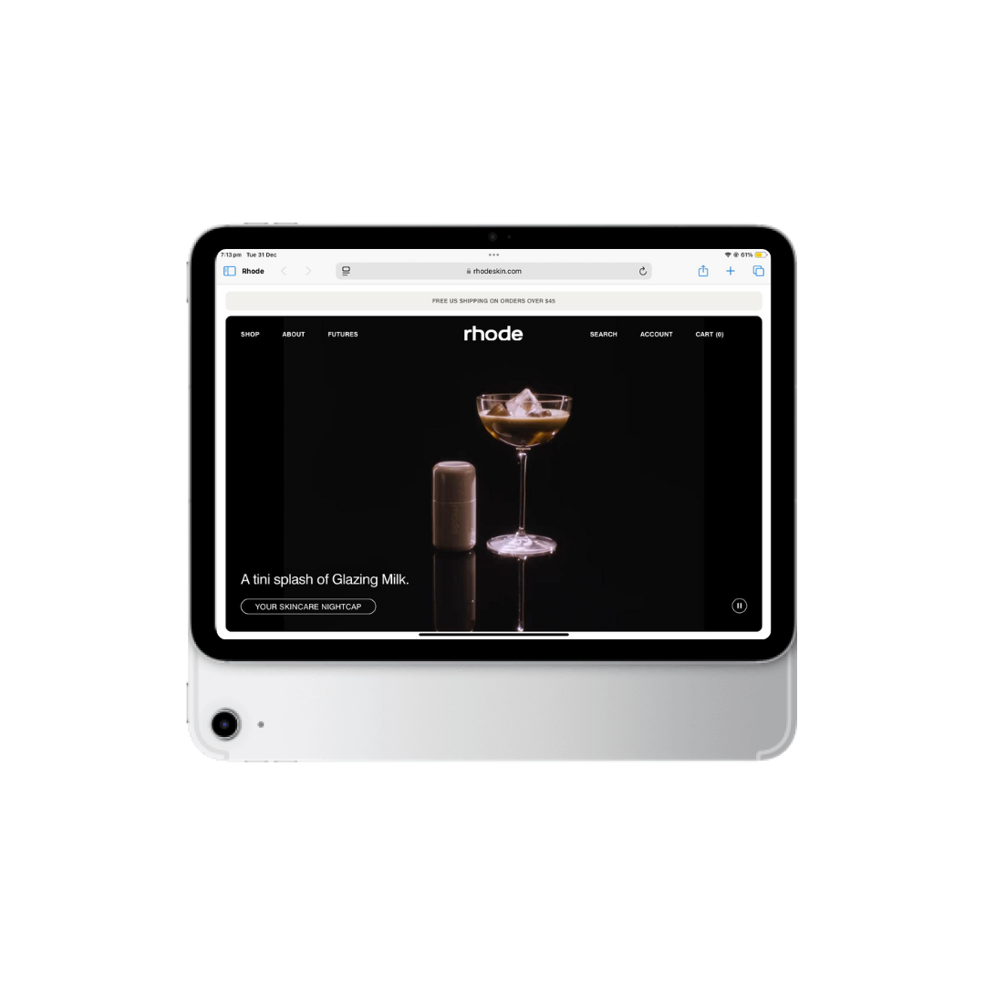Website design on tablet