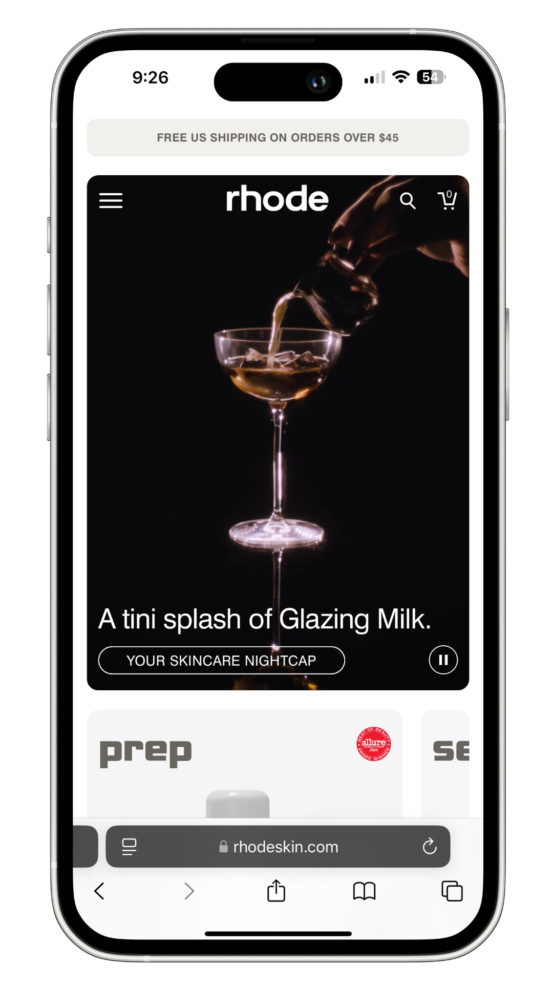 Website design on phone